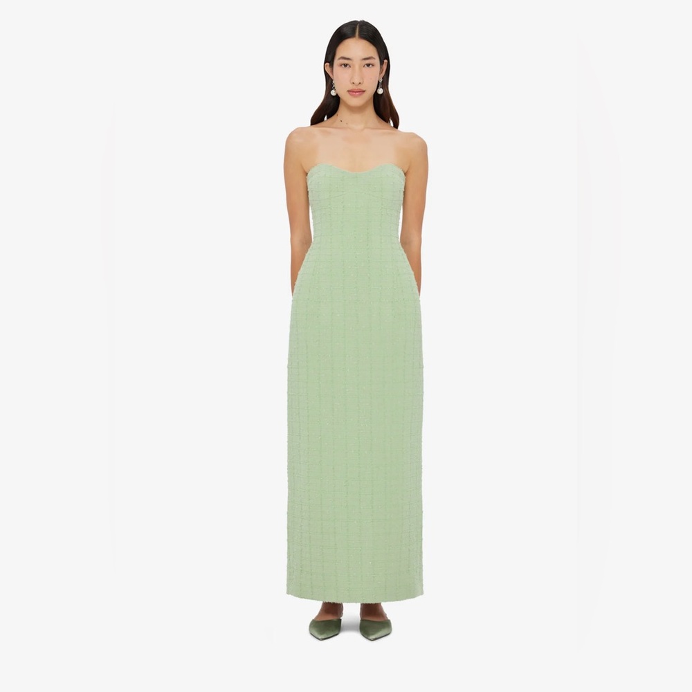 Leo Lin Zayna Tweed Bustier Maxi Dress